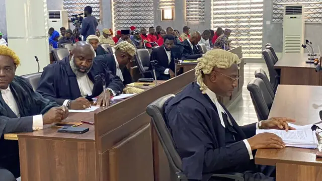 Lawyers inside court