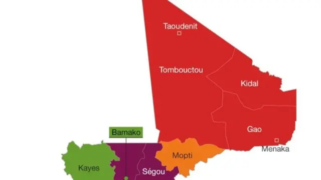 Ụfọdụ ebe na mba Mali anọghịzị n'aka gọọmentị dịka ndị nche UN na-echekwa ya n'aka ndị nnupu isi.