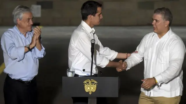 Guaidó e presidentes latino-americanos