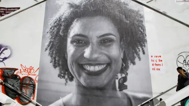 Cartel conmemorativo de Marielle Franco.
