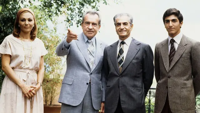 семья шаха и никсон