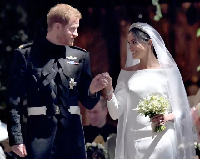 The Duke and Duchess of Sussex on their wedding day