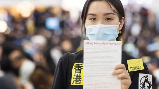 Hong Kong protests: China flag