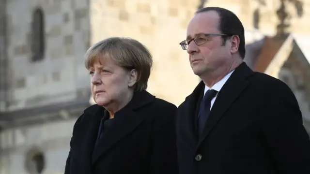 एंगेला मर्केल और फ्रांस्वा ओलांद