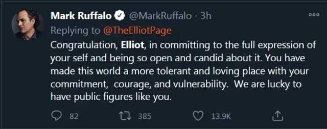 Mark Ruffalo on Page gender change