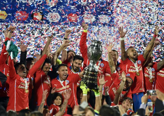Chile celebra la Copa América de 2015