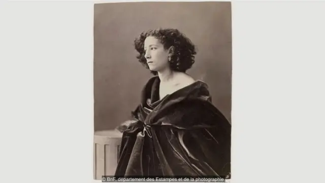 纳达尔画的伯恩哈特（Sarah Bernhardt），1864年。