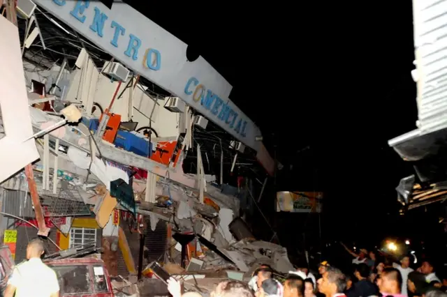 Quake damage in Manta, Ecuador, 17 April
