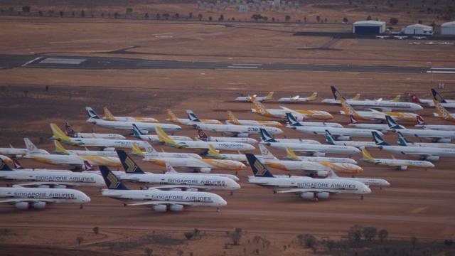 Aircraft in storage at APAS in Alice Springs