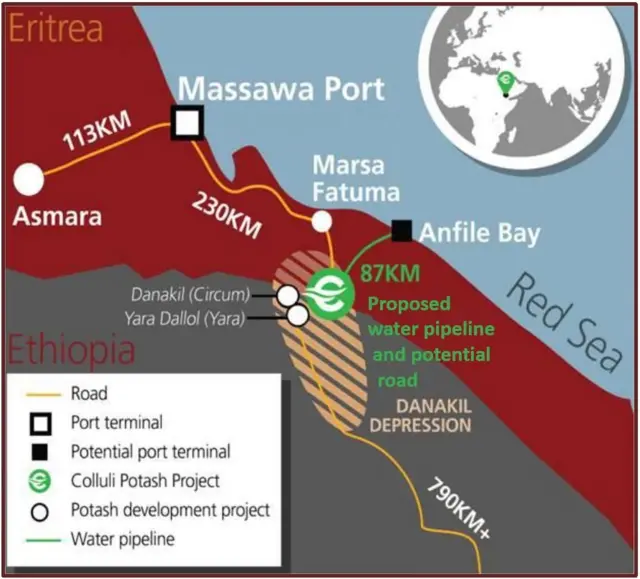 ዕደና ኮሉሊ ናብ ባሕሪ ዘለዎ ቅርበት ዘርእይ ካርታ