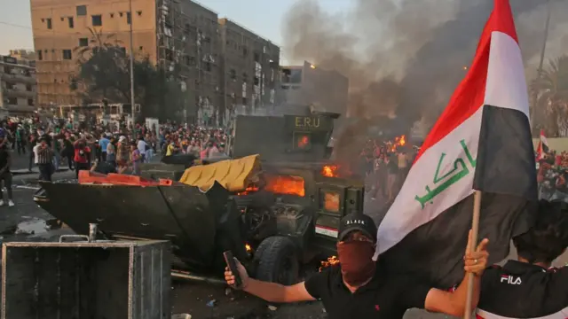 من مظاهرات #العراق المستمرة منذ مطلع شهر أكتوبر تشرين الأول