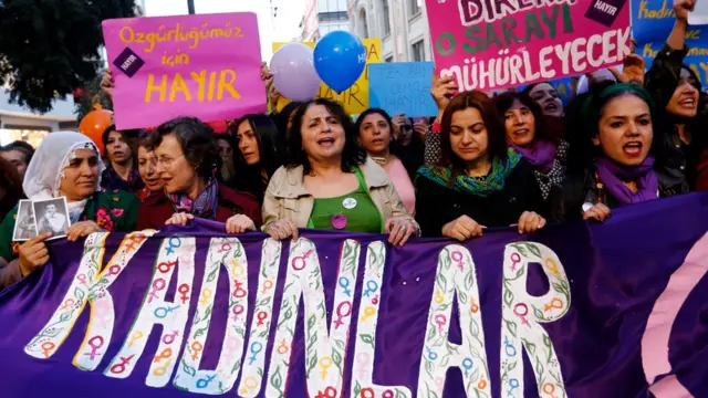 Manifestantes en Turquía.