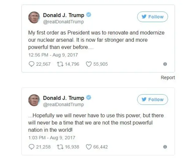 ट्रंप के ट्वीट