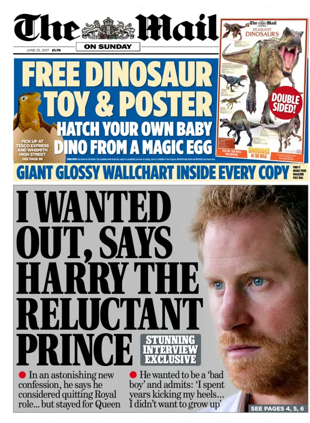 他对英国《星期日邮报》说，他认为从戎到军中效力是"到目前为止最好的一种逃避"。