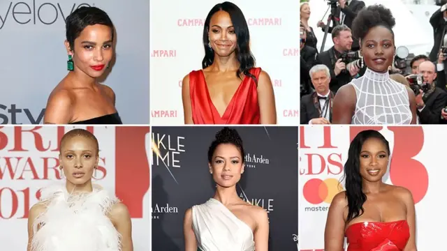 (L-R) Zoe Kravitz, Zoe Saldana, Lupita Nyong'o, Adwoa Aboah, Gugu Mbatha-Raw iyo Jennifer Hudson ayaa lagu daabacay bogga koowaad ee majalada UKtan iyo Janaayo 2017