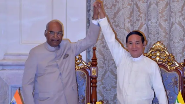 အိန္ဒိယသမ္မတနဲ့ သမ္မတဦဝင်းမြင့် တွေ့ဆုံစဉ်