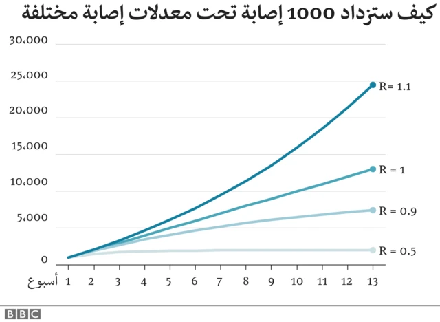 رسم بياني معدل الاصابات