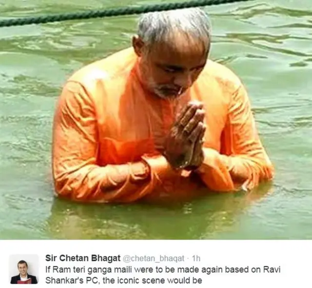 सर चेतन भगत नाम के एक पैरोडी ट्विटर अकाउंट का ट्वीट