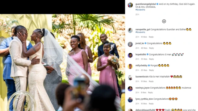 Guardian Angel Wedding: Guardian Angel & Esther Musila marriage fotos reaction