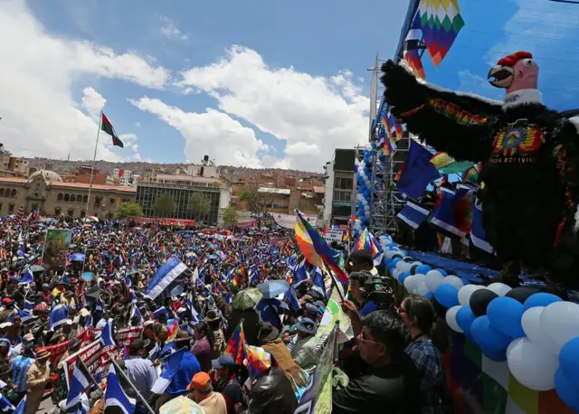 Concentración del partido de Evo Morales.
