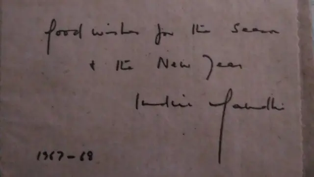 इंदिरा गांधी का लिखा शुभेच्छा पत्र