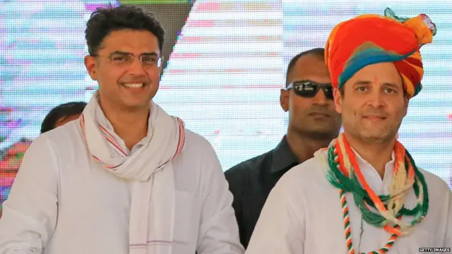 ਰਾਜਸਥਾਨ ਕਾਂਗਰਸ ਦੇ ਪ੍ਰਧਾਨ ਸਚਿਨ ਪਾਇਲਟ ਨਾਲ ਪਾਰਟੀ ਦੇ ਕੌਮੀ ਪ੍ਰਧਾਨ ਰਾਹੁਲ ਗਾਂਥੀ