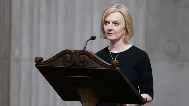 A nova premiê britânica Liz Truss fez um discurso durante a cerimônia