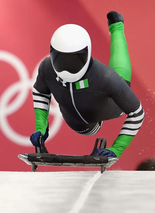 Simidele Adeagbo of Nigeria practices during Women's Skeleton training ahead of the PyeongChang 2018 Winter Olympic Games
