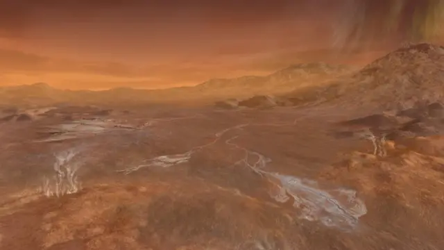 Dibujo de la superficie de Titán