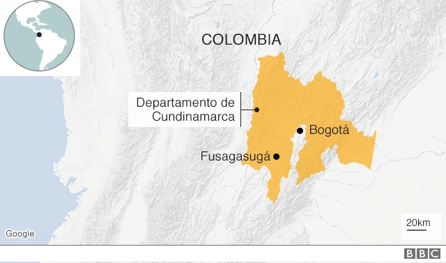 Mapa con la ubicación de Fusagasugá