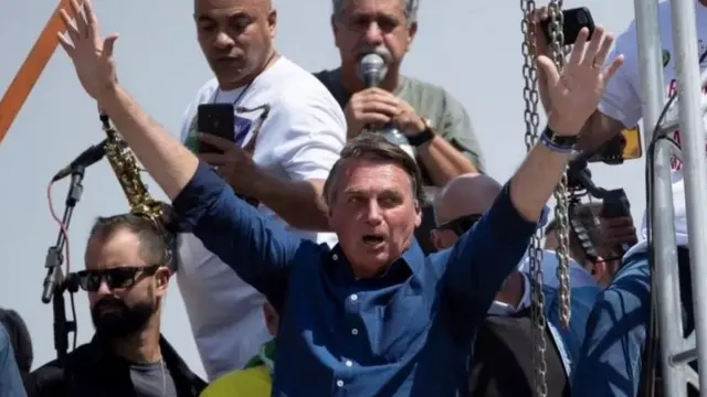 Bolsonaro durante manifestação no 7slots que mais pagam na blazesetembro do ano passado