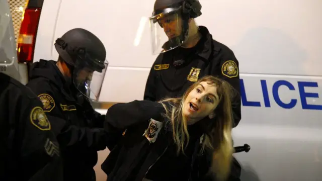 Задержание протестующих в Портленде