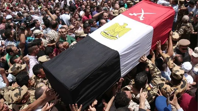 جنازة عسكري مصري قتل في سيناء