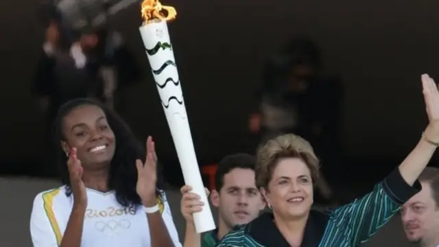La antorcha olímpica y Dilma Rousseff