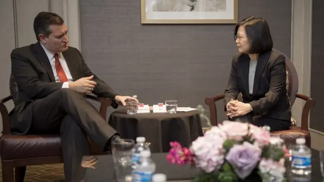 蔡英文与美国参议员克鲁兹会面