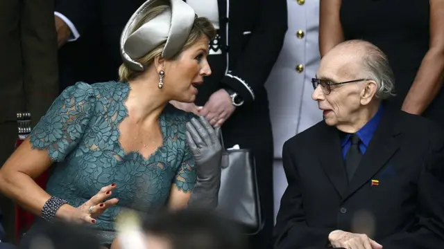 José Antonio Abreu junto a la reina Máxima de Holanda.