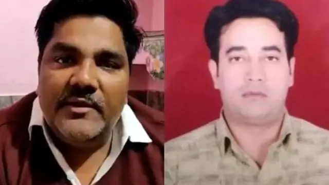 தாஹிர் ஹுசேன் (இடது) மற்றும் கொலை செய்யப்பட்ட அங்கித் சர்மா (வலது)