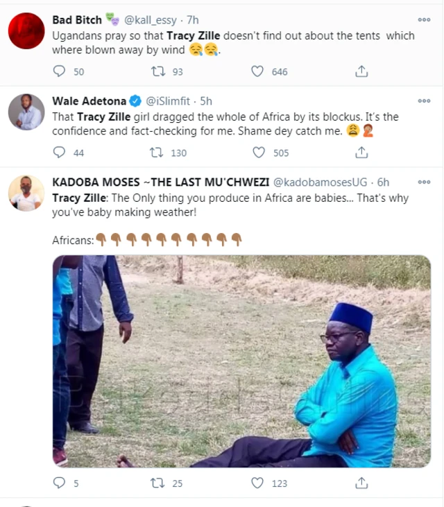 Reactions to Tracy tweet