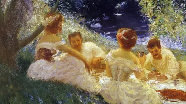 Pintura de piquenique de 1900