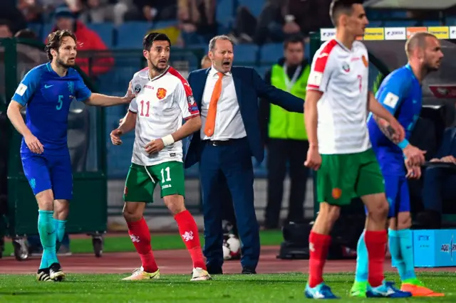 Bulgaristan-Hollanda maçından bir kare