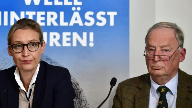 Os candidatos da AfD Alice Weidel e Alexander Gauland