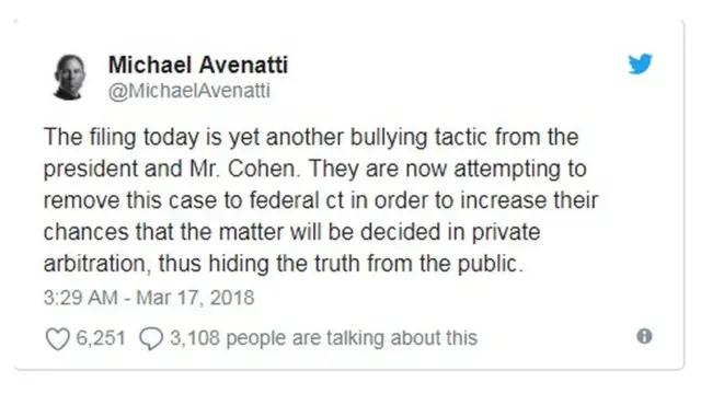 Tweet ya Avenatti