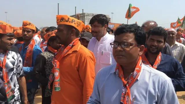 मेरठ की रैली में भाजपा कार्यकर्ता