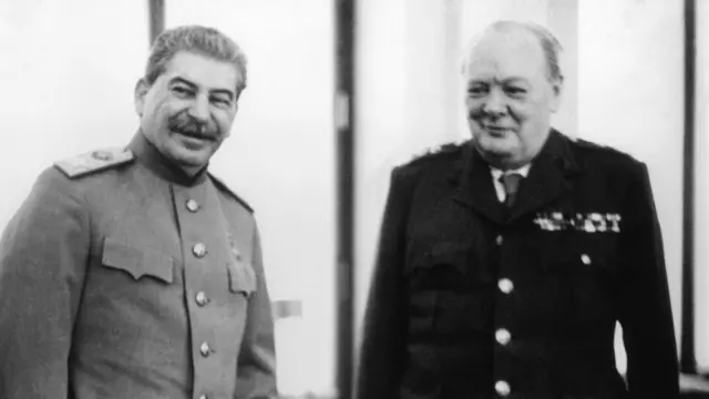 Сталин и Черчилль в 1945 году