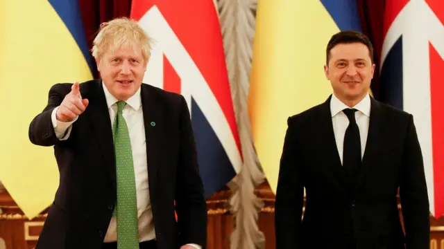 Борис Джонсон и Владимир Зеленский