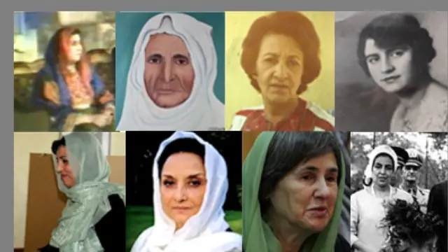 له ښۍ خوا کیڼ اړخ ته له پاسه: ملکه ثریا، زینب داود، بي بي سروري سنګري، نور بي بي ترکې، ملکه حمیرا، رولا غني (بي بي ګل) فتانه نجیب او زینت کرزۍ