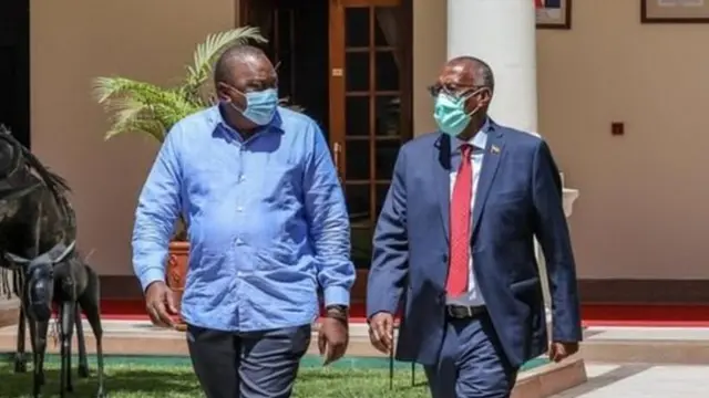 Rais Kenyatta na mwenzake wa Somaliland Musa Bihi