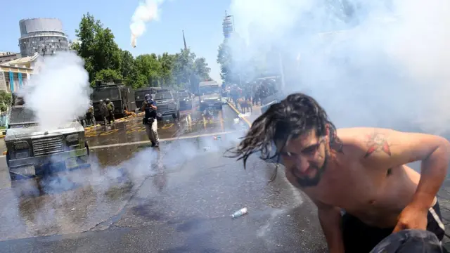 Protesta en Santiago