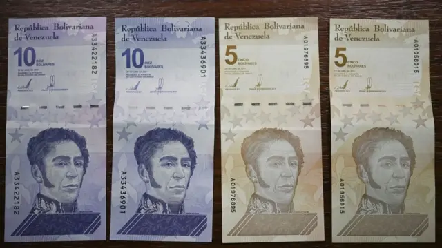 Billetes de bolívares venezolanos.