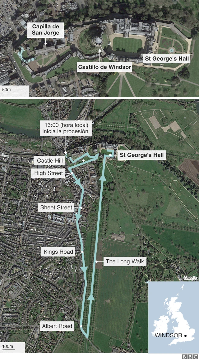 Recorrido de los novios en Windsor.